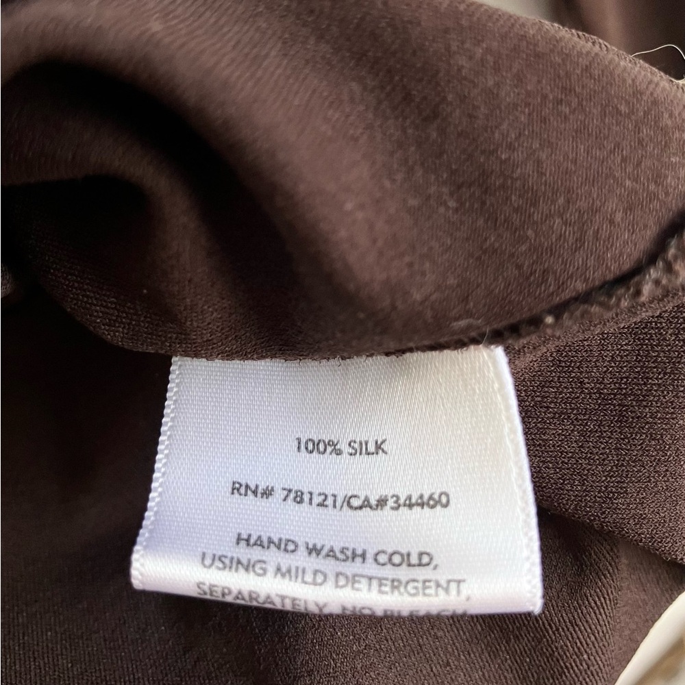 VINTAGE EILEEN FISHER 100% Silk Long Sleeve Turtleneck - Picture 6 of 7